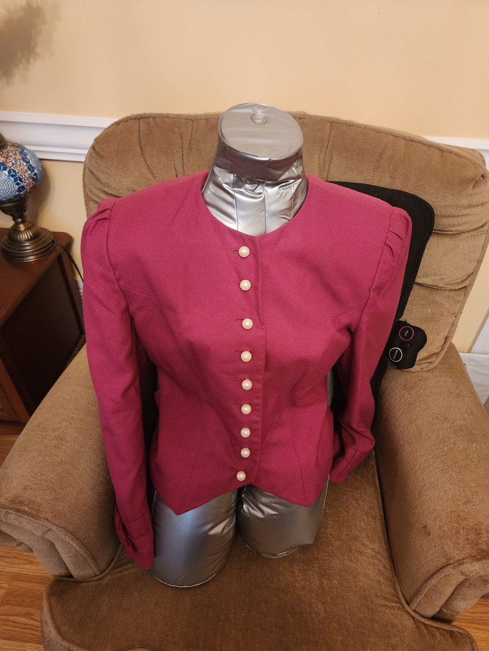 Tailored Women's Fuchsia Pearl-Button Jacket